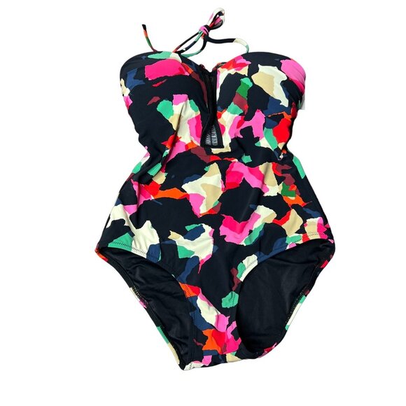 Zingara One Piece Swimsuit Size 4 Halter Multicolor Abstract NWT - Picture 3 of 10